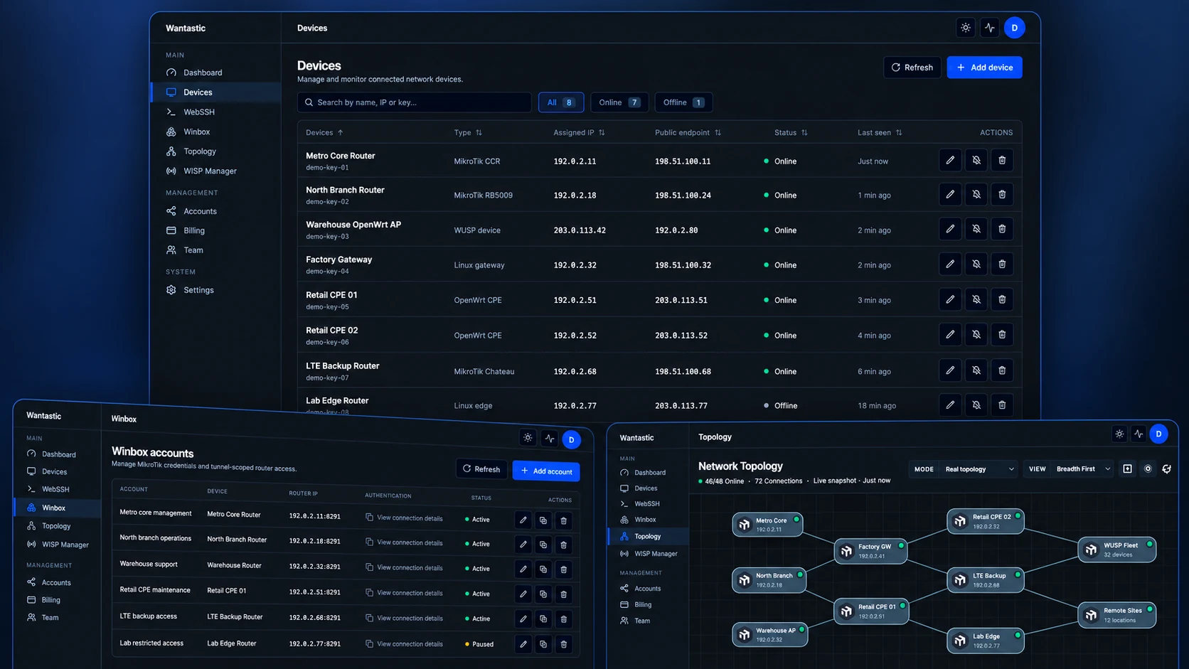 Winbox access without opening port 8291 in the sanitized Wantastic beta interface
