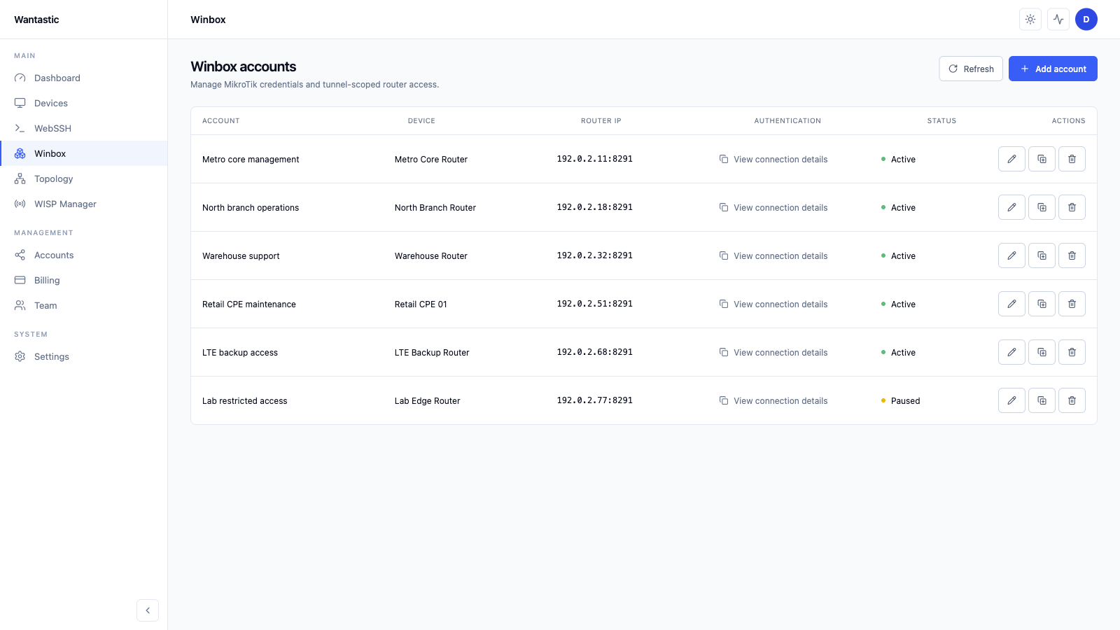 无需开放 8291 端口的 Winbox 访问 in the sanitized Wantastic beta interface